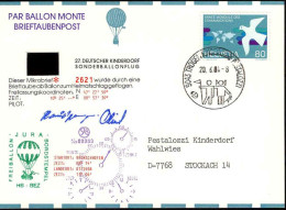 Suisse Poste Obl Yv:1188 27.Deutscher Kinderdorf Sonderballonflug (TB Cachet à Date) - Cartas & Documentos