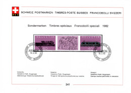 Suisse Poste Obl Yv:1148A Mi:1214A Centenaire Du Chemin De Fer Bern 18-2-82 Feuillet PTT Fdc - FDC