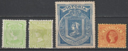 VICTORIA - 1890/ - YVERT N°106+109+115 * MH + 111 (*) - COTE = 104 EUR - Nuevos