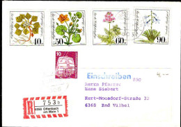 RFA Poste Obl Yv: 940/943 Wohlfahrtspflege Plantes Menacées Einschreiben Brief (Beau Cachet Rond) - Gebruikt