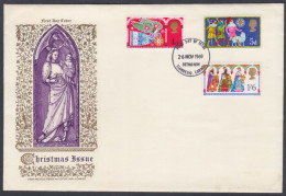 GB Great Britain 1969 Private FDC Christmas, Christianity, Christian, Religious Art, Sculpture, Nativity First Day Cover - Brieven En Documenten