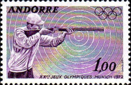 Andorre (F) Poste N** Yv:220 Mi:241 XXe Jeux Olympiques Munich (Tir) - Unused Stamps