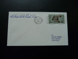 Lettre Premier Vol First Flight Cover Tripoli Libya To Tunis Lufthansa 1966 - Libia