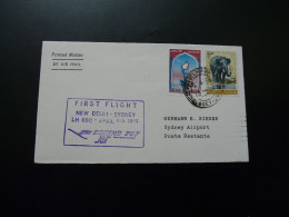 Lettre Premier Vol First Flight Cover New Delhi India To Sydney Boeing 707 Lufthansa 1966 - Storia Postale