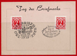 Sonderstempel Tag Der Briefmarke 1959 Auf Portomarken  ( ! ) Gestempelt 5.+ 8.12.1959 - Andere & Zonder Classificatie