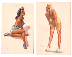 ILLUSTRATEUR ANDRE BERMOND. 5 CARTES. PIN-UPS. - Bermond