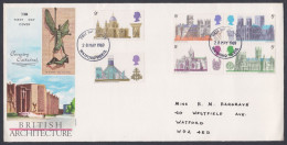 GB Great Britain 1969 Private FDC British Architecture, Coventry Cathedral, St. Paul's, Canterbury, First Day Cover - Briefe U. Dokumente