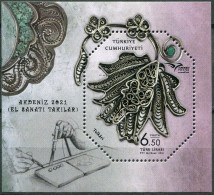 Turkey 2021. Handicraft Jewelry (MNH OG) Souvenir Sheet - Unused Stamps