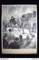 XVI Secolo: La Spada A Due Mani Contro La Spada E Lo Scudo Incisione Del 1894 - Ante 1900