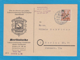 BERLINSCHE LEBENSVERSICHERUNGS GESELLSCHAFT A. G. ,BERLIN. BERLINER ORTSKARTE, 1949. - Covers & Documents