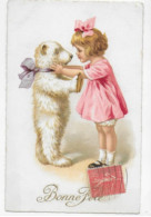 Bonne Fête Carte Fantaisie  Circulé 1928 Edit. L.D. N°16831 (enfant-ours-rubans) - Andere & Zonder Classificatie