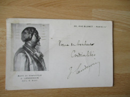 J LANDEROIN COMPOSITEUR  CARTE AUTOGRAPHE MANUSCRIT - Sänger Und Musiker