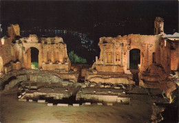 ITALIE - Taormina - Teatro Greco Nocturno - Ancienne Cité Grecque - Carte Postale Ancienne - Carte Photo - Other & Unclassified