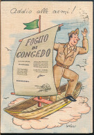 °°° 31287 - HUMOR - ADDIO ALLE ARMI ! FOGLIO DI CONGEDO - 1961 With Stamps °°° - Humour