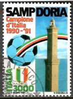 Italien 1991, MiNr. 2184; Gewinn Der Italienischen Fußballmeisterschaft 1990/1991 Durch Sampdoria Genua, Alb. 05 - 1991-00: Oblitérés