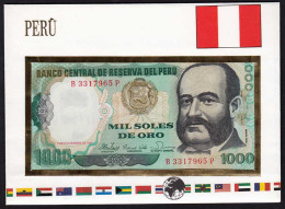 Peru 1000 Soles Banknotenbrief Der Welt UNC   (15506 - Andere - Amerika