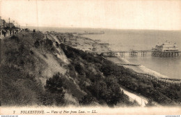 NÂ°11875 Z -cpa Folkerstone -view Of Pier From Leas- - Folkestone