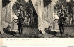 NÂ°12755 Z -carte StÃ©reoscopique - ScÃ¨nes De Genre -les Deux Pigeons- - Stereoscope Cards