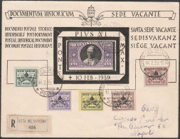 336 - Vaticano - 14.02.1939 - Raccomandata Dalla Città Del Città Del Vaticano Per Napoli, Affrancata Con L. 1 Violetto M - Lettres & Documents