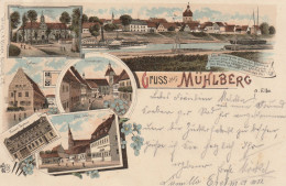 DE708  --     GRUSS AUS MUHLBERG A. ELBE  --  LITHO  --  1899 - Mühlberg