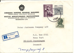 Yugoslavia Registered Cover Sent To Denmark 26-5-1982 Topic Stamps Sent From The Embassy Of Hungary Beograd - Briefe U. Dokumente