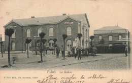 BELGIQUE - Aubel - La Station - Edit. Th Jonckers - Un Groupe De Personne Devant La Station - Carte Postale Ancienne - Aubel