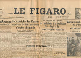 LE FIGARO, Mardi 9 Juillet 1946, N° 592, Yves Farge à Orly, Conférence Des "Vingt Et Un", Autriche, Georges Mandel... - Testi Generali