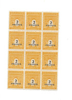 2 Francs. MNH,Neuf Sans Charnière.Bloc De 12. - 1944-45 Triomfboog