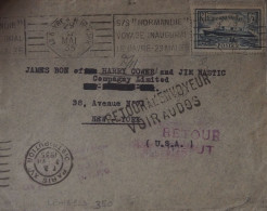 FRANCE N°299 SEUL SUR LETTRE POUR NEW YORK CACHET VOYAGE INAUGURAL DU 29/05/1935 - Lettres & Documents