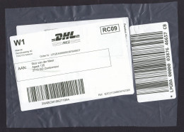 Netherlands: Plastic Parcel Fragment (cut-out), 2024, Via DHL, Private Postal Service (minor Damage) - Storia Postale