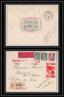 41888 Exposition De Dijon 1928 Vignette Orphelin 251 Courrier Special Par Avion PA Poste Aérienne Airmail Lettre Cover - 1927-1959 Lettres & Documents
