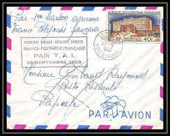 41627 Première Liaison TAI - FRANCE POLYNESIE 1958 Aviation PA Poste Aérienne Airmail Lettre Cover AOF - 1927-1959 Covers & Documents