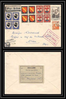 41514 N°755 / 758 Bloc 4 Arlanc P Oran Algerie 1946 Controlé Taxe Sur Les Affaires Aviation Airmail Lettre Cover - 1927-1959 Brieven & Documenten