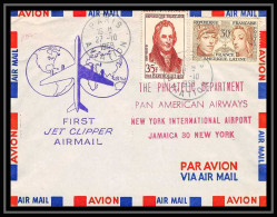 41530 First Jet Clipper Airmail Pan American 1958 France Usa New York Aviation PA Poste Aérienne Airmail Lettre Cover - 1927-1959 Covers & Documents