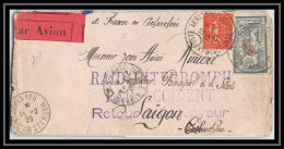 41474 19/2/1929 Saigon RAID Accidenté Muller 204 N° 207 Merson France Indochine Aviation Poste Aérienne Airmail Lettre - 1927-1959 Covers & Documents