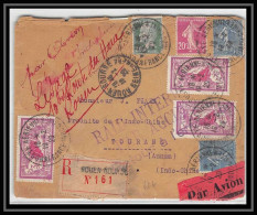 41473 Rouen 18/2/1929 Tourane RAID Accidenté Muller 204 N° 240 Merson 3f France Indochine Aviation Poste Aérienne Lettre - 1927-1959 Covers & Documents