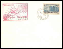 41450 N°424 PTT 1ére Liaison Aérienne De Nuit PARIS/ PAU 1939 Poste Aérienne Airmail Lettre Cover - 1927-1959 Brieven & Documenten