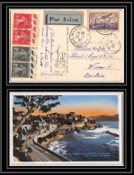 41466 Marseille Vienne Wien 1937 Autriche (Austria) France Aviation PA 10 Semeuse Poste Aérienne Airmail Carte Postale - 1927-1959 Covers & Documents