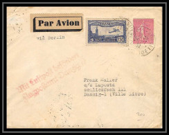 41436 Paris France Pour Danzig Luftpost 1932 Via Berlin Aviation PA 6 Poste Aérienne Airmail Lettre Cover - 1927-1959 Covers & Documents