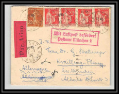 41416 Type Paix Paris France 9/1/1934 Munchen 2 Allemagne (germany) Aviation PA Poste Aérienne Airmail Lettre Cover - 1927-1959 Lettres & Documents