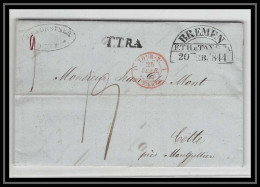 41277 Lettre LAC Allemagne Deutschland Bremen Tour-T Forbach 1844 TTR4 Cette Herault France Marque D'entree Vorlaufer - [Voorlopers