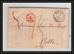 41235 Lettre LAC Allemagne Deutschland Hamburg Tour-T Strasbourg 1847 Cette France Marque D'entree Vorlaufer - Prephilately