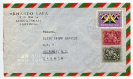 Portugal 1962 Airmail Cover; Picoas, Lisbon To Victoria, B.C., Canada; King Diniz & Boy Scouts Stamps - Covers & Documents