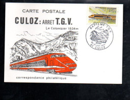 BAPTEME TGV PARIS SUISSE ITALIE à CULOZ 1984 - Commemorative Postmarks