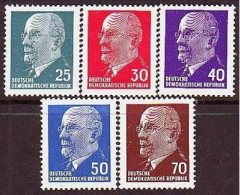 1963. DDR. Walter Ernst Paul Ulbricht (1893-1973). MNH. Mi. Nr. 934-38 - Ungebraucht