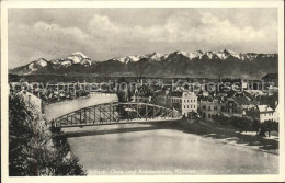 71540845 Villach Kaernten Drau Bruecke Blick Zu Den Karawanken Villach-Innere St - Andere & Zonder Classificatie