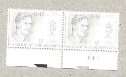 Belgie Belgique Fonds Prince Philippe Lot 2 Timbres Postzegel MNH Postfris Htje - 2013-... Koning Filip