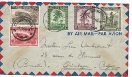 !!! CONGO, PLI AÉRIEN DE 1946 DÉPART DE COQUILHATVILLE POUR BRUXELLES - Storia Postale