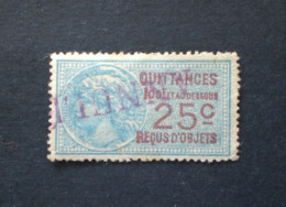 FRANCE FRANCIA QUITTANCES FISCAUX 1920 MEDAILLON DE TASSET CELESTE ET ROUGE OBLITERATION ANNULE - 1859-1959 Afgestempeld