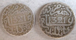 Maroc. 1/2  Dirham Et 1 Dirham AH 1321 Londres - 1903, En Argent, Lec#  113 Et 130, 2 Pièces - Morocco